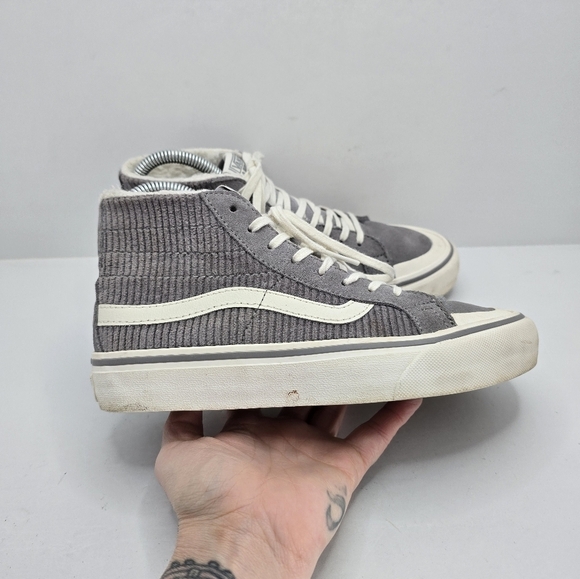 Vans | SK8-HI 138 Decon SF gray corduroy indie skateboard sneakers | WMS 6 - Picture 3 of 13